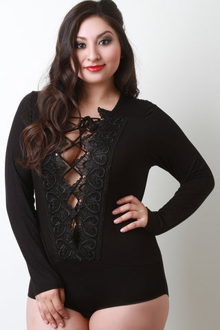 Scallop Embroidery Lace Bodysuit