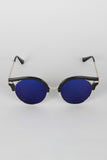 Round Semi-Rimless Cat Eye Sunglasses