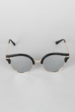 Round Semi-Rimless Cat Eye Sunglasses