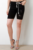 Razor-Cut Self-Tie Slim Fit Shorts