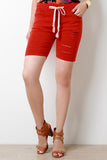 Razor-Cut Self-Tie Slim Fit Shorts