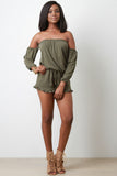 Off the Shoulder Long Sleeves Romper