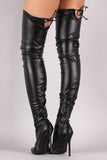 Liliana Leather Over the Knee Stiletto Boots