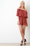 Ruffle Off-The-Shoulder Romper