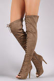 Wild Diva Lounge Lace Up OTK Stiletto Boot