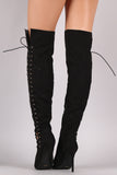 Anne Michelle Corset Lace Up Stiletto Boots