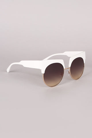 Semi Rimless Horn Rimmed Sunglasses