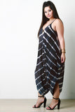 Striped Tie Dye Draped Romper