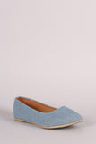 Liliana Denim Almond Toe Ballet Flat