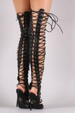 Strappy Back Lace-Up Over-The-Knee Gladiator Pump