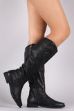 Bamboo Side Tab Riding Knee High Boots