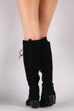 Combat Lace Block Heel Boots