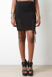 Lace Up Sides Pencil Cut Skirt