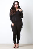 Varsity Stripe Zip Up Jumpsuit