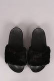 Qupid Fuzzy Faux Fur Slide Sandal