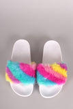 Qupid Fuzzy Faux Fur Slide Sandal