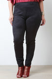 Faux Suede High Waist Tapered Leggings