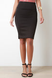 High Waist Vent Slit Pencil Skirt