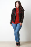 Double Zipper Floral Lace Jacket