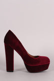 Bamboo Velvet Chunky Heeled Platform Pump