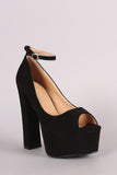 Liliana Suede Ankle Strap High Platform Pump