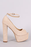 Liliana Suede Ankle Strap High Platform Pump