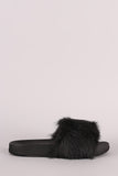 Open Toe Furry Slide Sandal