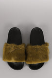 Open Toe Furry Slide Sandal