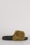 Open Toe Furry Slide Sandal