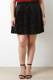 Embossed Velvet Mini Skirt