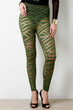 Geometrical Mesh High Waist Leggings