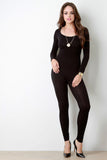 Jersey Scoop Neck Long Sleeves Jumpsuit