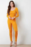 Jersey Scoop Neck Long Sleeves Jumpsuit