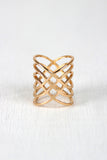 Crossover Diamond Cutout Armor Ring