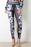 Floral Mirror Print Seam Leggings