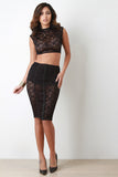 Sheer Lace High Waist Corset Style Skirt