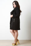 Moto Style Knit Trench Coat