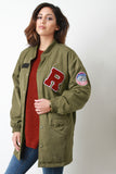 State Champions Patched Maxi Bomber Jacket