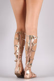 Liliana Shiny Patent Strappy Gladiator Flat Sandal