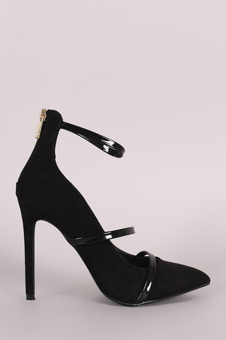 Liliana Suede Trio Straps Stiletto Pump