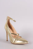 Liliana Metallic Trio Straps Stiletto Pump