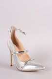 Liliana Metallic Trio Straps Stiletto Pump