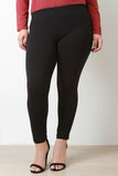 Plus Size Texture Knit Legging Pants