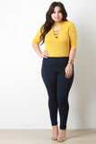 Plus Size Texture Knit Legging Pants