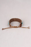 Turquoise and Leather Pull String Bracelet