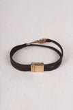 Courage is Key Vegan Leather Bracelet