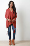 Deep V-Neck Tassel Handkerchief Poncho