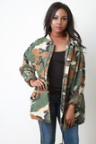 Drawstring Camouflage Utility Jacket