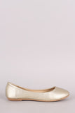 Metallic Slip On Round Toe Ballet Flat