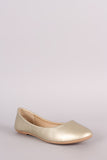 Metallic Slip On Round Toe Ballet Flat